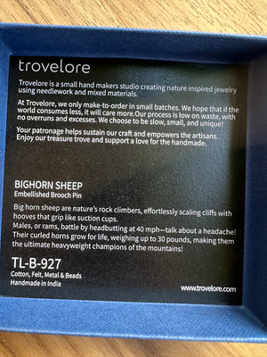 Trovelore Bighorn Sheep Brooch