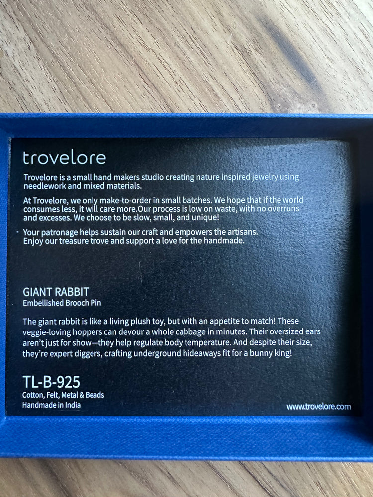 Trovelore Giant Rabbit Brooch