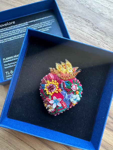 Trovelore Flaming Heart Brooch