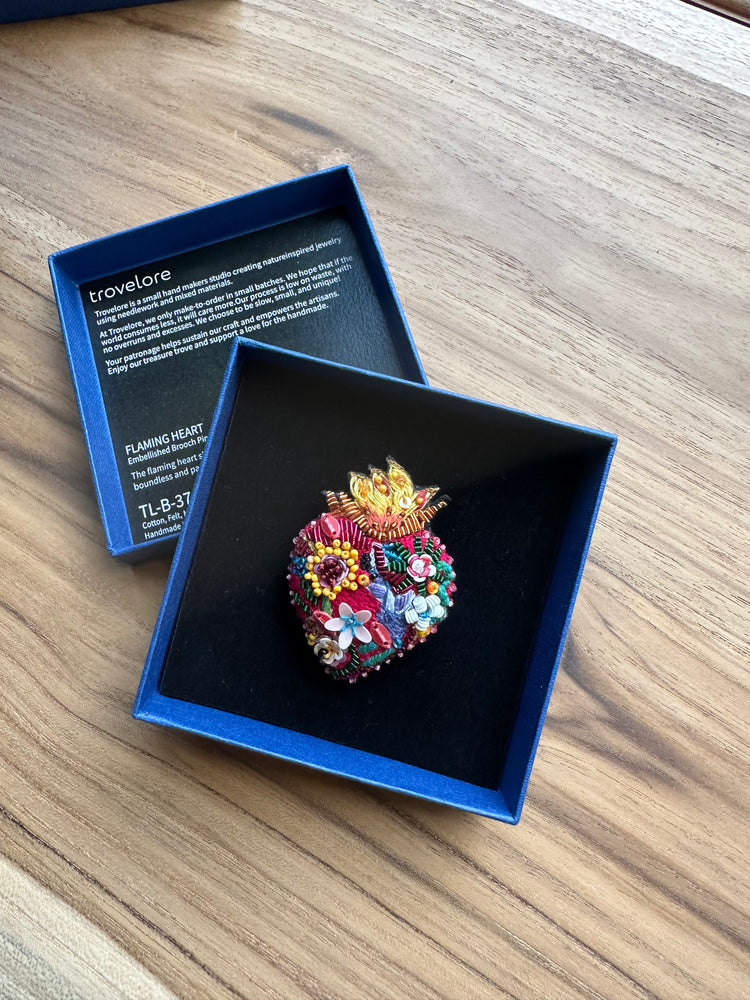 Trovelore Flaming Heart Brooch