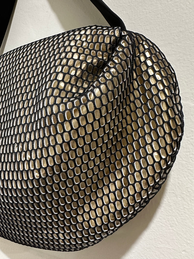 InZu Bean Crossbody Bag Black Gold Hive