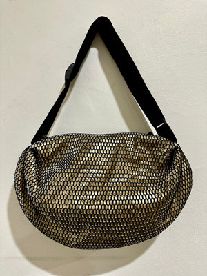 InZu Bean Crossbody Bag Black Gold Hive