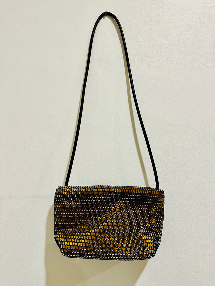 InZu Mouse Black and Gold Hive Crossbody Bag