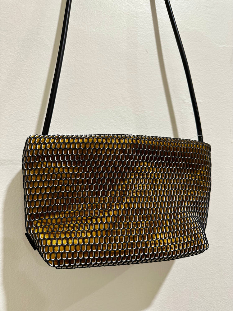 InZu Mouse Black and Gold Hive Crossbody Bag