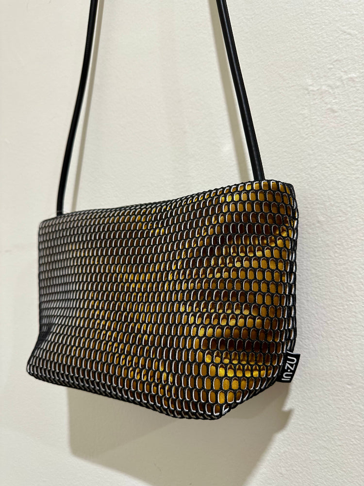 InZu Mouse Black and Gold Hive Crossbody Bag