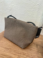 InZu Mouse Taupe Crepe Crossbody Bag