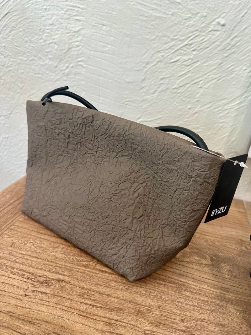 InZu Mouse Taupe Crepe Crossbody Bag
