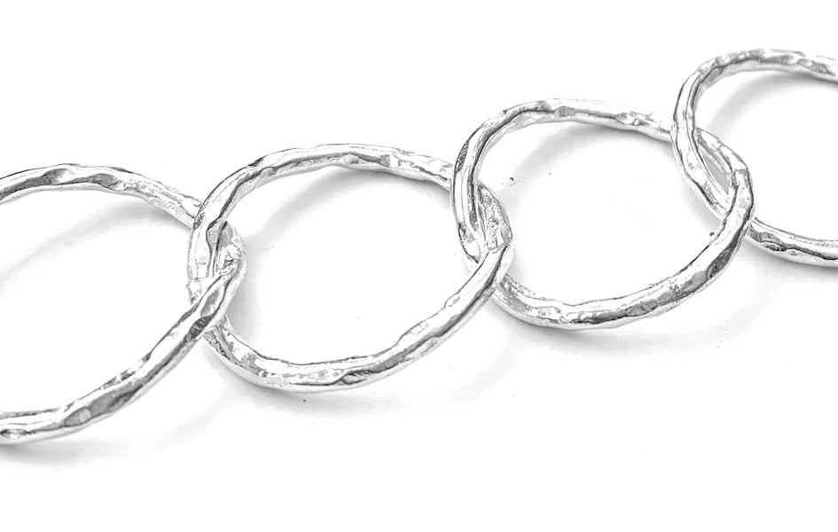 Iron Clay Link 90cm Necklace, Sterling silver