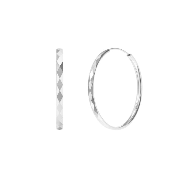 Gammie Hammered Sterling Silver Geometric Hoop Earring