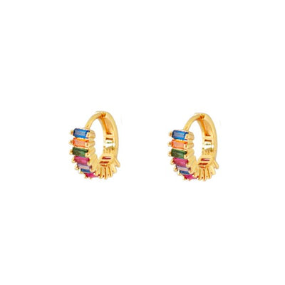 Gammie Gold Turquoise Huggie Earring