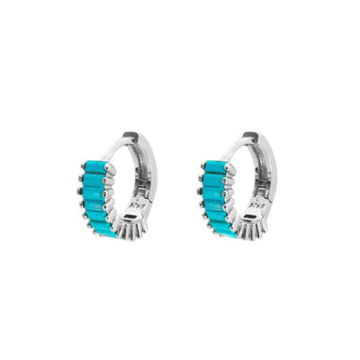 Gammie Gold Turquoise Huggie Earring