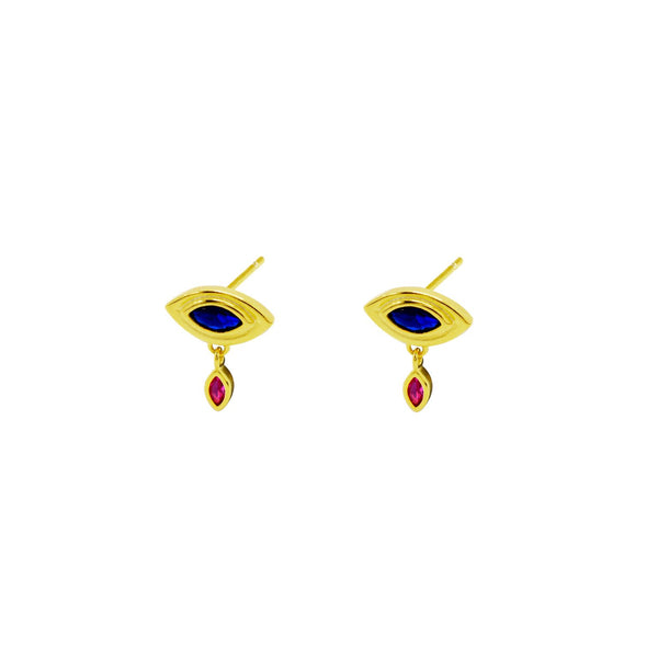 Gammie Gold Drop Zirconia Stud Earring