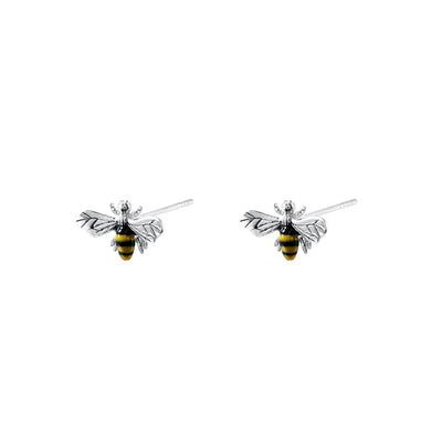 Gammie Enamel Silver Bee Stud Earring