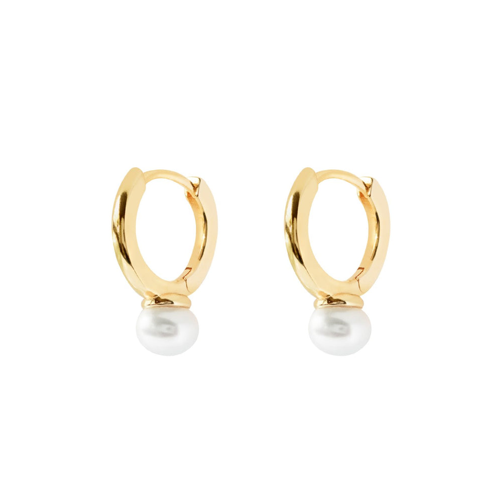 Gammie Gold Pearl Huggie Earring