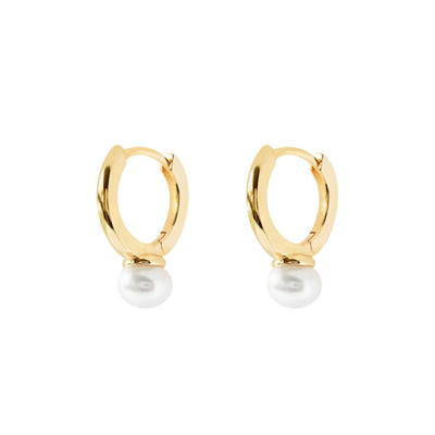 Gammie Gold Pearl Huggie Earring