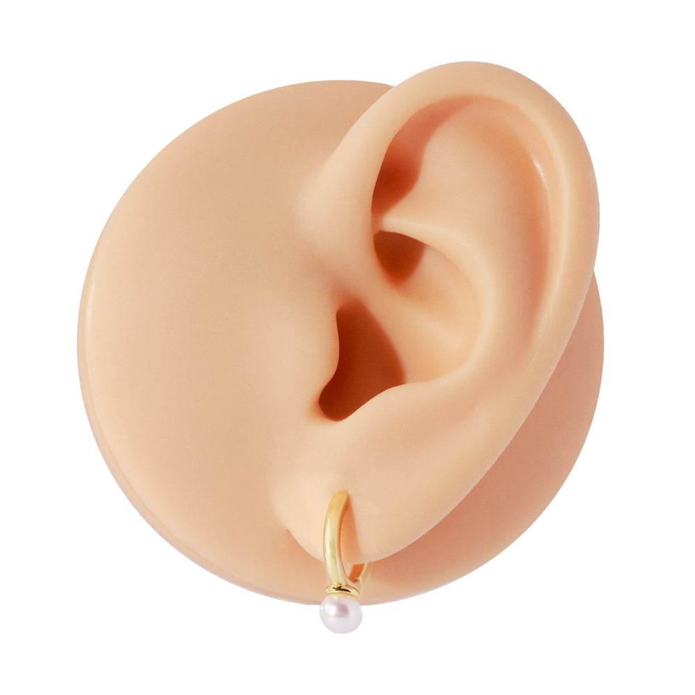 Gammie Gold Pearl Huggie Earring