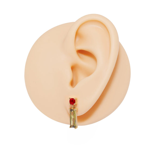 Gammie Gold Drop Zirconia Stud Earring