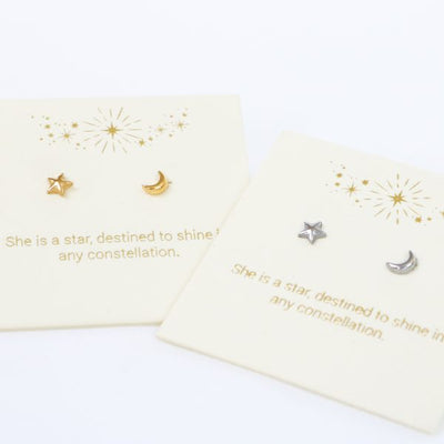 Love Lunamei Inspirations Moon and Stars Stud Earring