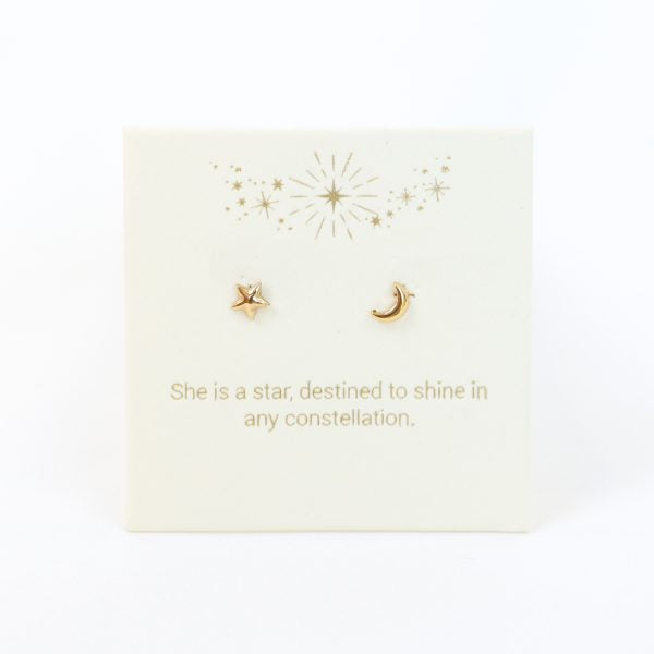 Love Lunamei Inspirations Moon and Stars Stud Earring