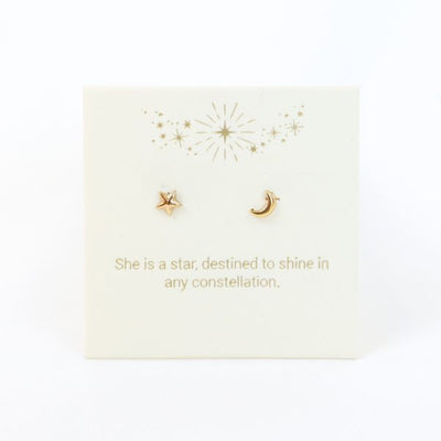 Love Lunamei Inspirations Moon and Stars Stud Earring