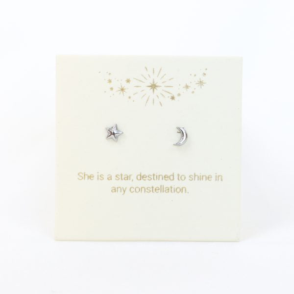 Love Lunamei Inspirations Moon and Stars Stud Earring