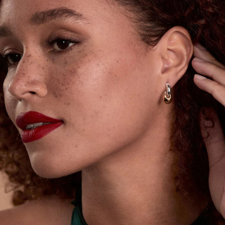 Najo Pebble Drop Silver and Gold Earrings