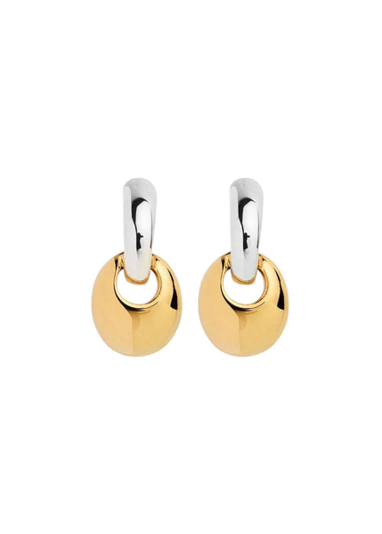 Najo Pebble Drop Silver and Gold Earrings