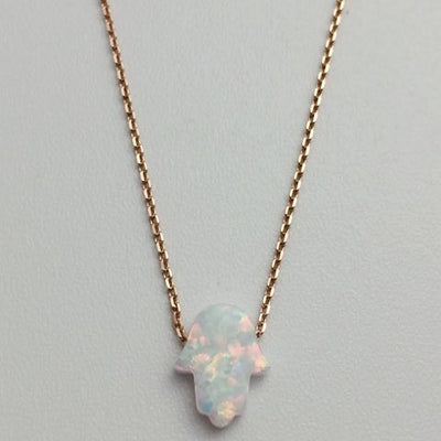 Gammie Opal Humsa Fine Chain Gold Plated Necklace