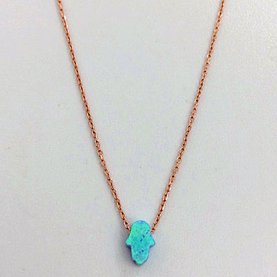 Gammie Opal Small Humsa Fine Chain Gold Plated Necklace