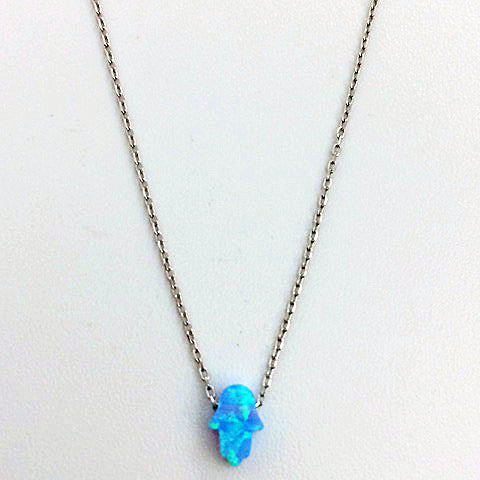 Gammie Opal Small Humsa Fine Chain Gold Plated Necklace