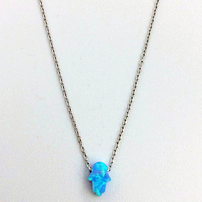 Gammie Opal Small Humsa Fine Chain Gold Plated Necklace