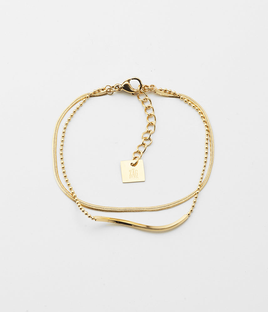Zag Bijoux Helene Double Gold Bracelet