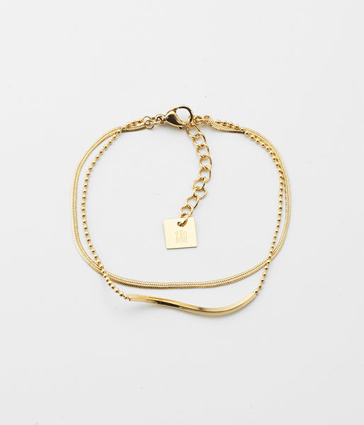 Zag Bijoux Helene Double Gold Bracelet