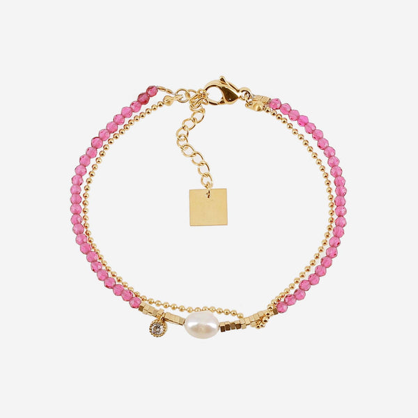 Zag Bijoux Candy Double Semi-precious Gold Bracelet