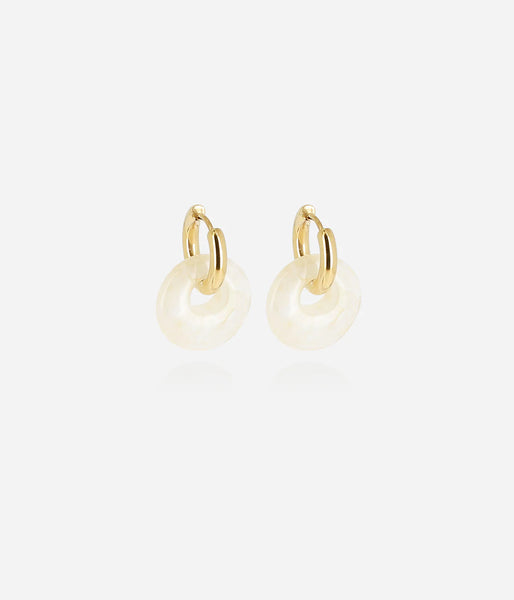 Zag Bijoux Saint Gold and Stone Hoop Earrings