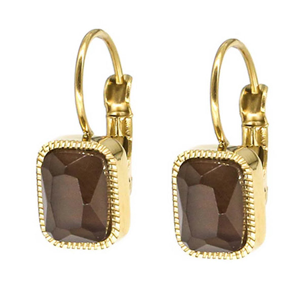 Zag Bijoux Vera Smoky Quartz Gold Huggie Earring