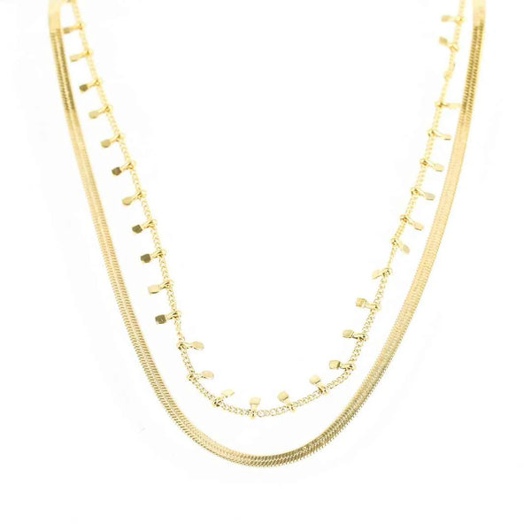 Zag Bijoux Mykanos Double Gold Necklace