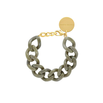 Vanessa Baroni Mini Flat Chain Bracelet Light Olive Marble