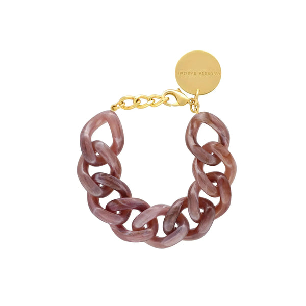 Vanessa Baroni Flat Chain Bracelet Toffee Marble