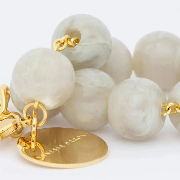 Vanessa Baroni Beads Snow White Marble Bracelet