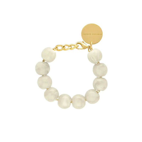 Vanessa Baroni Beads Snow White Marble Bracelet