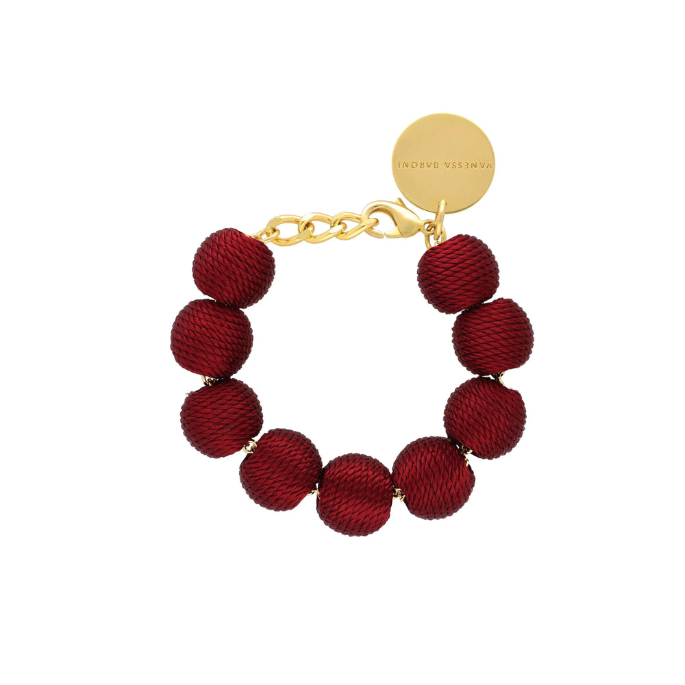 Vanessa Baroni Wrapped Bead Bracelet Matt Bordeaux