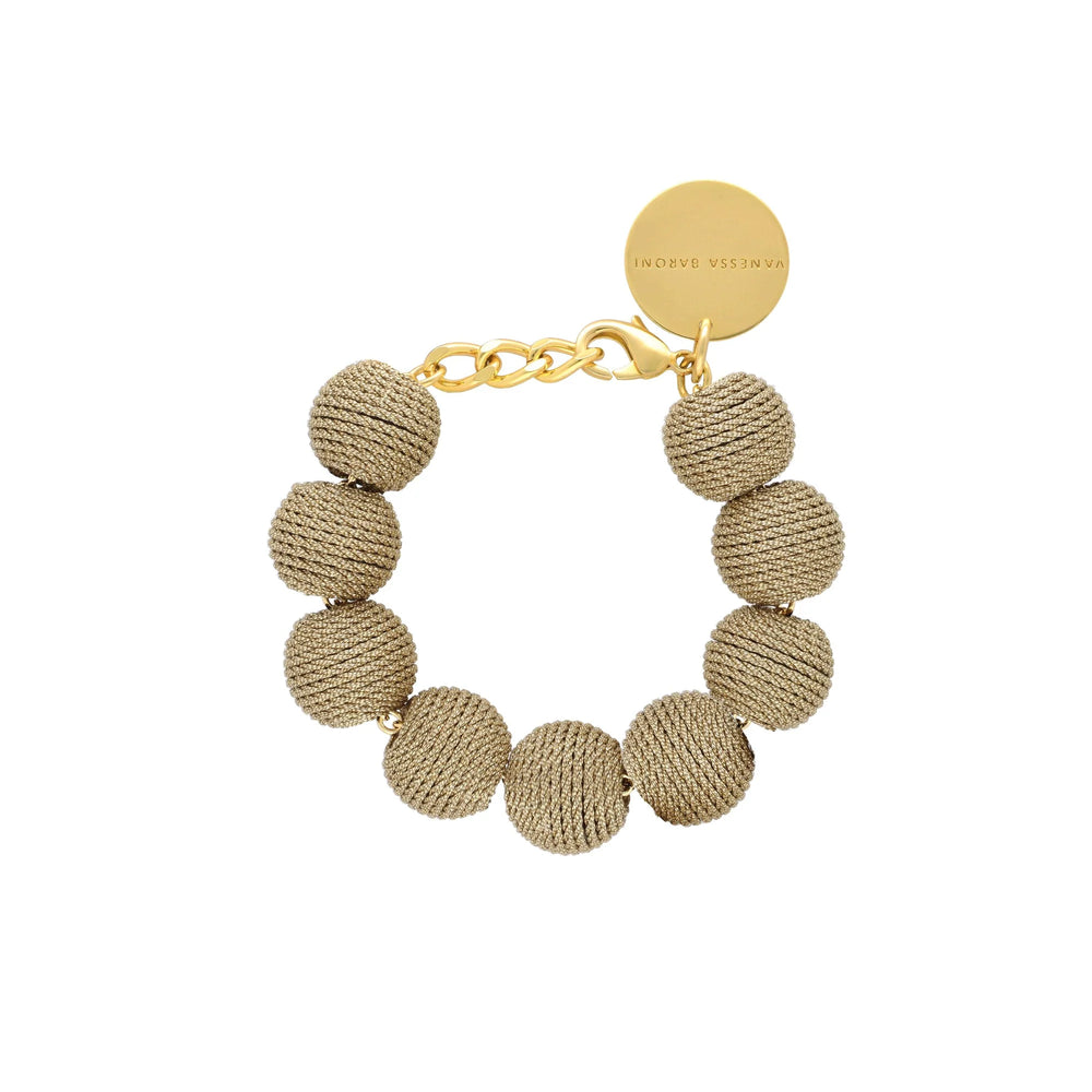 Vanessa Baroni Wrapped Bead Bracelet Gold