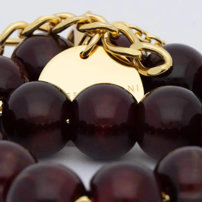 Vanessa Baroni Bead Necklace Bordeaux Marble