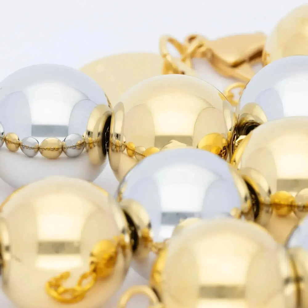 Vanessa Baroni Beads Bicolour Gold Silver Necklace
