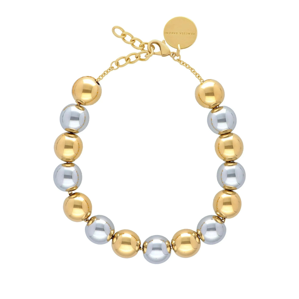 Vanessa Baroni Beads Bicolour Gold Silver Necklace