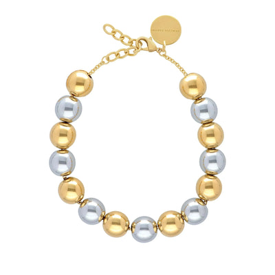 Vanessa Baroni Beads Bicolour Gold Silver Necklace