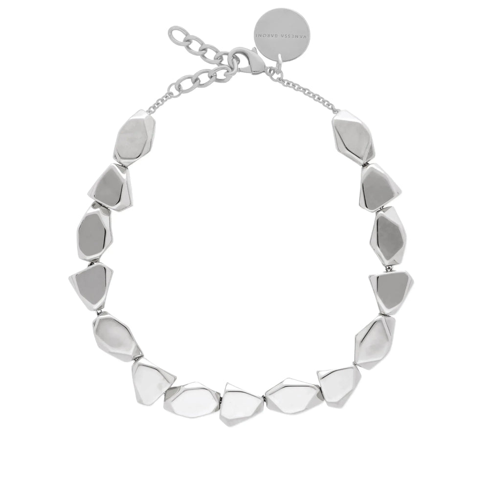 Vanessa Baroni Stone Shaped Silver Necklace