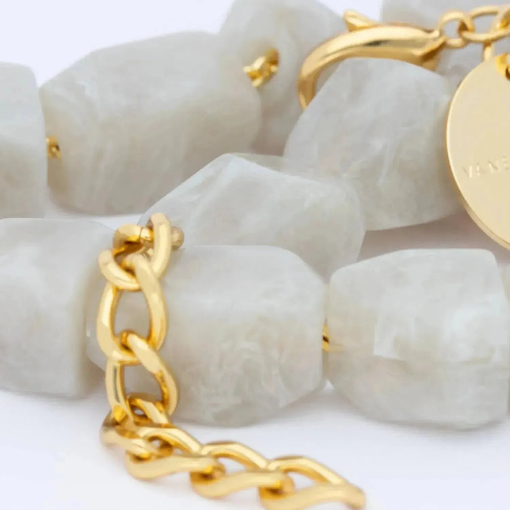 Vanessa Baroni Stone Snow White Marble Necklace
