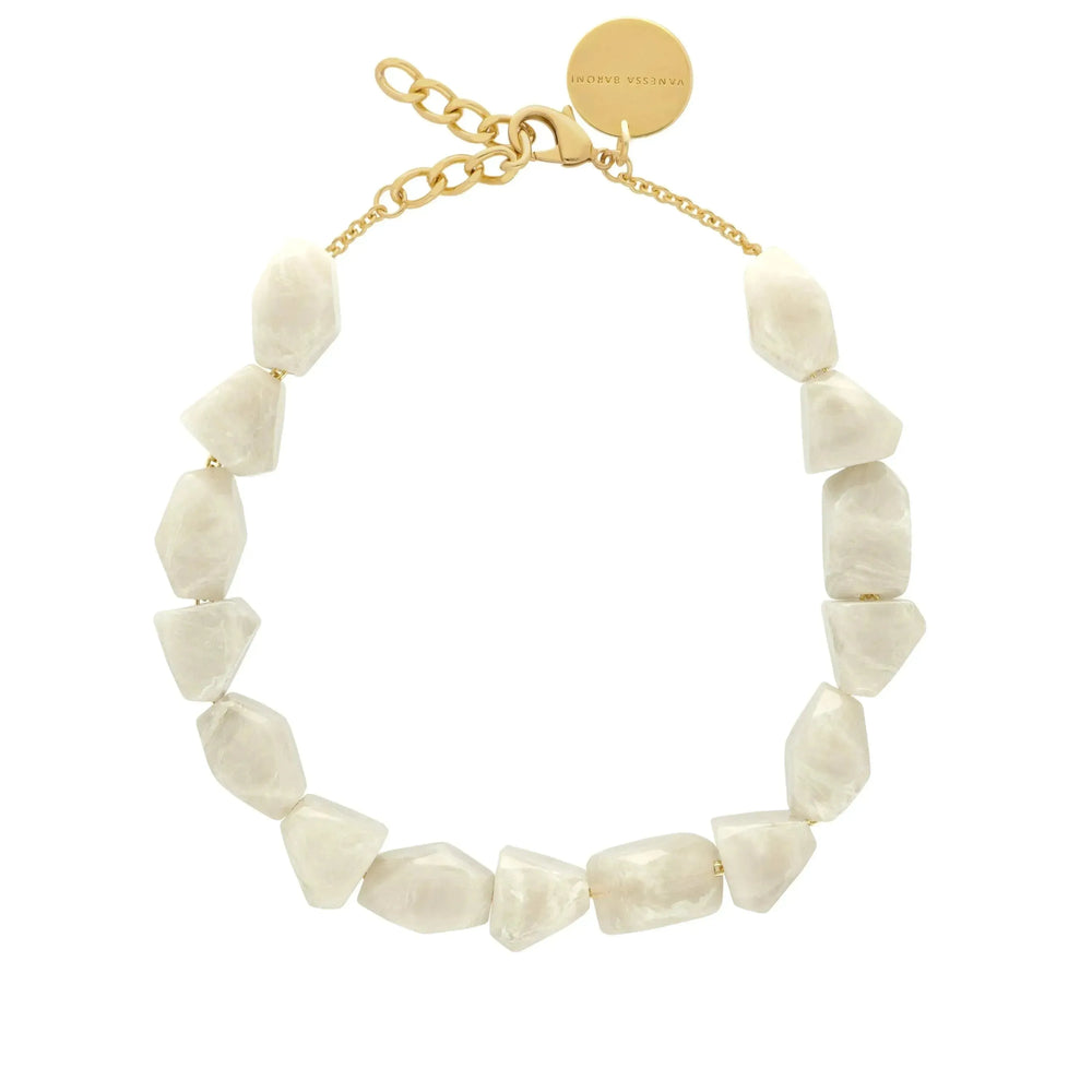 Vanessa Baroni Stone Snow White Marble Necklace